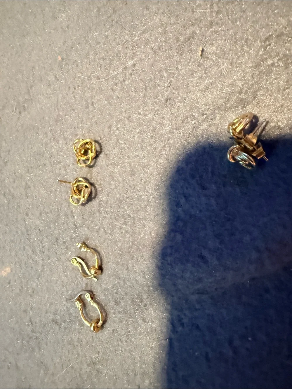 Gold Tone Mixed Stud & Hoop Earring Set - Classic Women's Jewelry